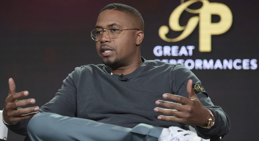 Nas participates in the "Nas Live from the Kennedy Center : Classical Hip-Hop" panel during the PBS Television Critics Association Winter Press Tour on Tuesday, Jan. 16, 2018, in Pasadena, Calif. (Photo by Richard Shotwell/Invision/AP)
