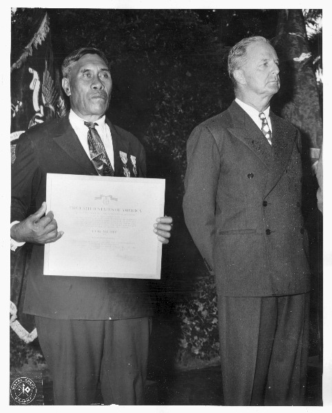 Benehakaka "Ben" Kanahele receives WWII Medal for Merit, Purple Heart