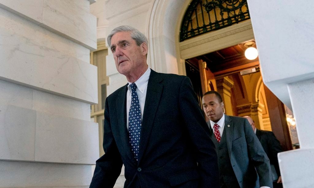 Former FBI Director Robert Mueller, the special counsel probing Russian interference in the 2016 election, departs Capitol Hill following a closed door meeting, Wednesday, June 21, 2017, in Washington. (AP Photo/Andrew Harnik)