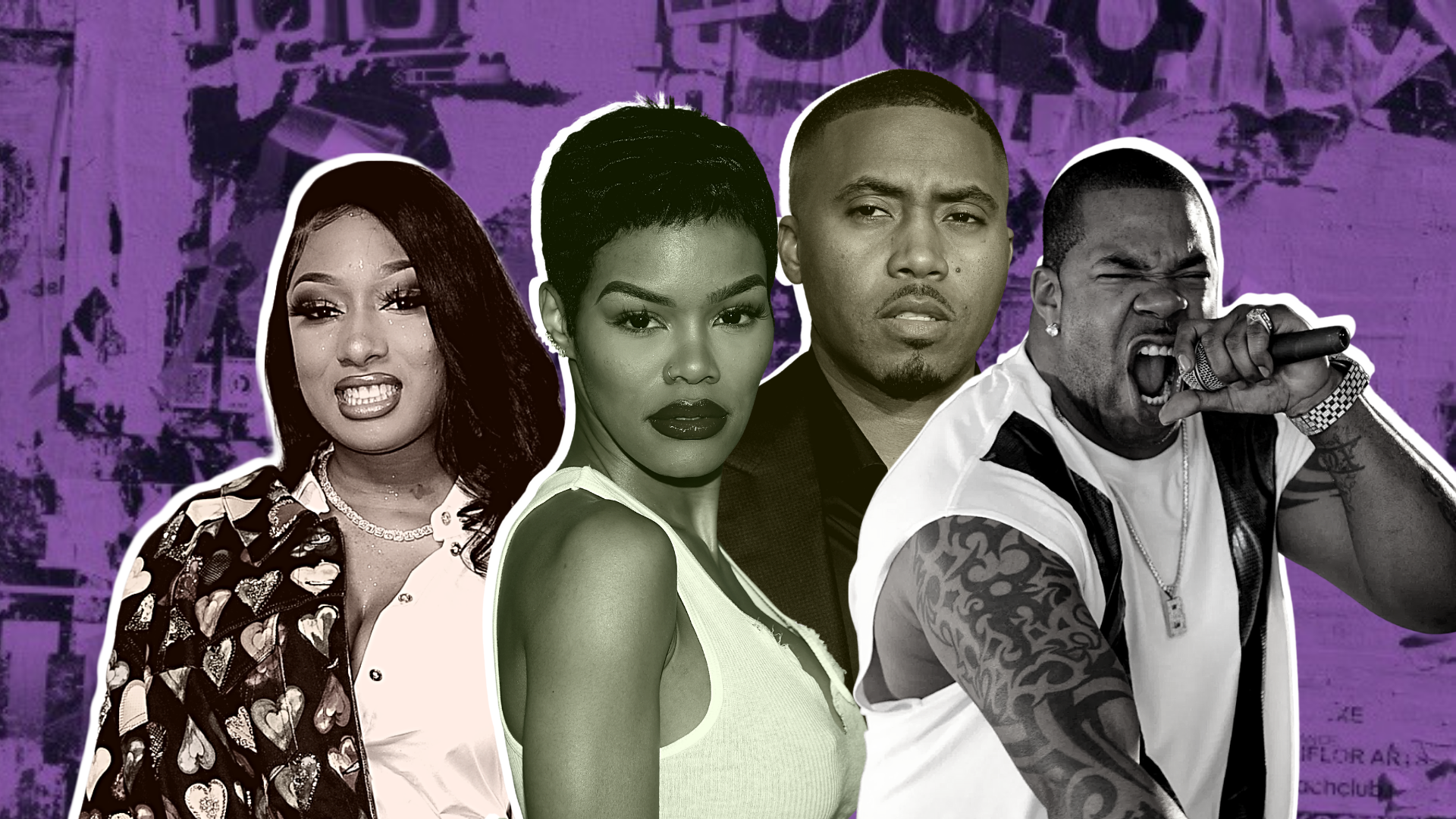Source: AP/AURN Graphic Megan Thee Stallion, Teyana Taylor, Nas, Busta Rhymes