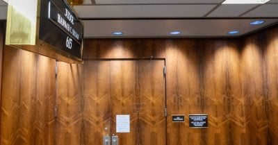 Entrance to Judge Hannah C. Dugan’s courtroom at the Milwaukee County Courthouse, where she was accused of aiding a man in evading ICE agents