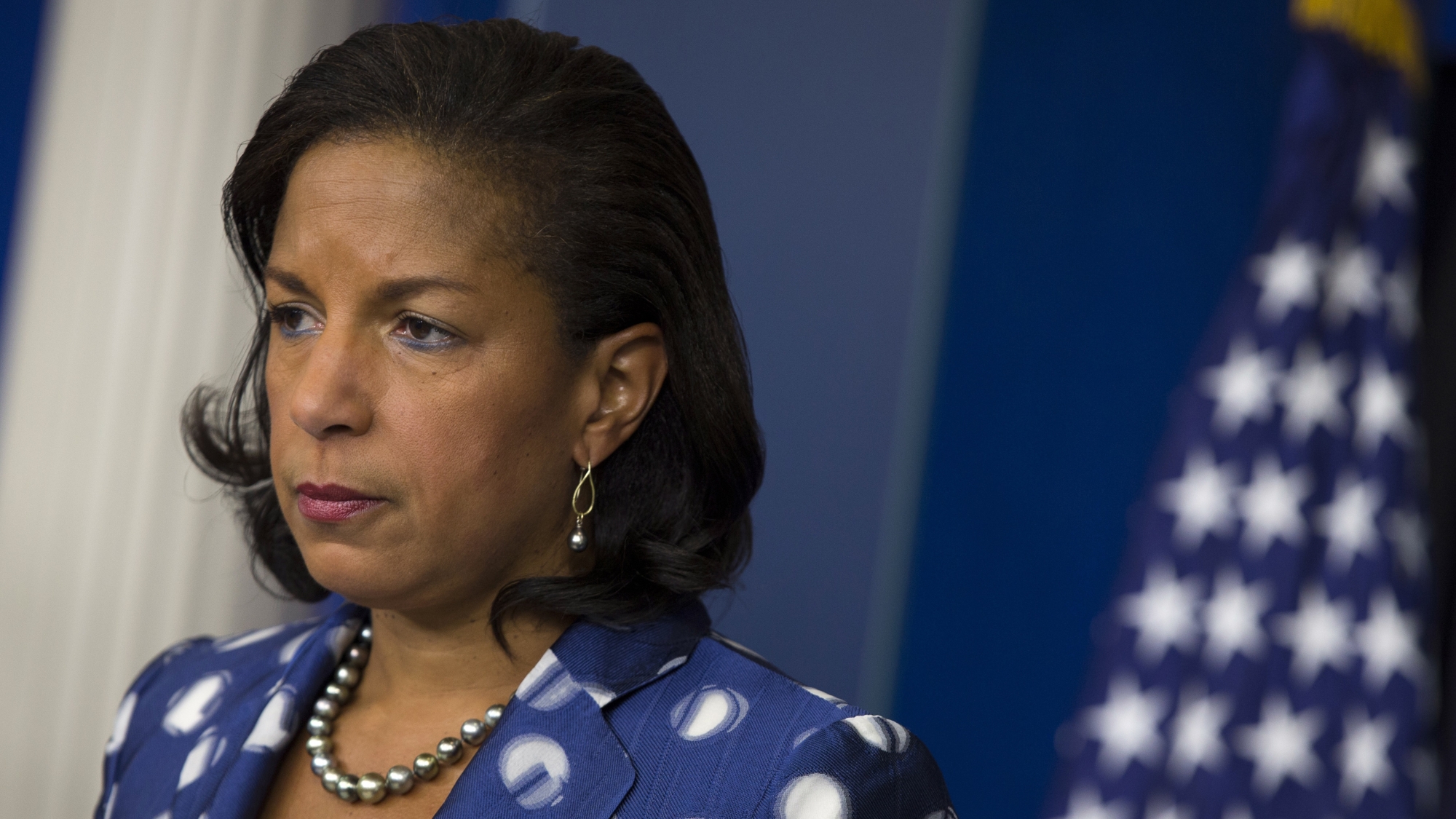 FILE - In this July 22, 2015 file photo, National Security Adviser Susan Rice participates in a briefing at the White House in Washington. Rice says America's top diplomatic and defense brass needs to become more diverse. Saying minorities still make up less than a fifth of senior U.S. diplomats, and less than 15 percent of top military and intelligence officials. But minorities are 40 percent of the population nationwide. (AP Photo/Evan Vucci, File)