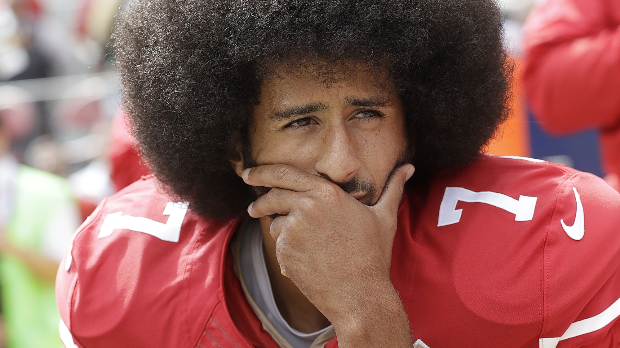 San Francisco 49ers quarterback Colin Kaepernick kneels during the national anthem before an NFL football game against the Dallas Cowboys in Santa Clara, Calif., Sunday, Oct. 2, 2016. (AP Photo/Marcio Jose Sanchez)