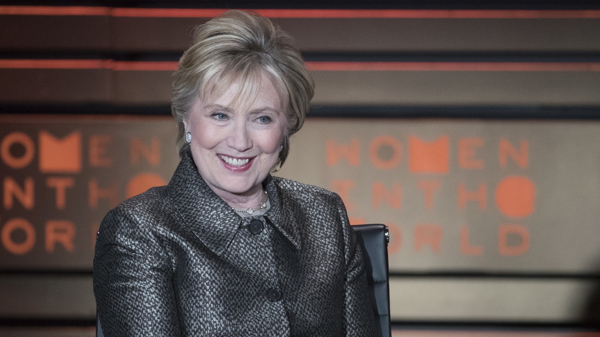 Former Secretary of State Hillary Clinton speaks during the Women in the World Summit at Lincoln Center in New York, Thursday, April 6, 2017. (AP Photo/Mary Altaffer)