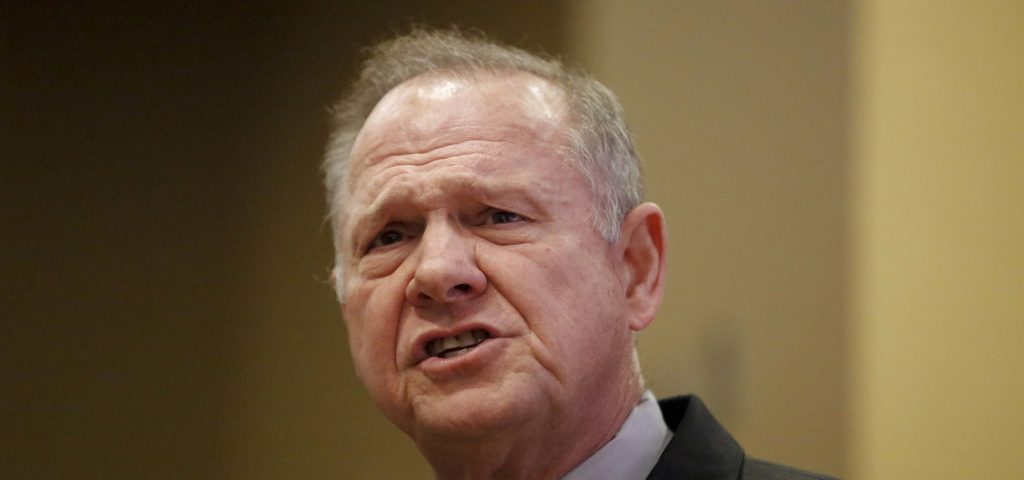 Former Alabama Chief Justice and U.S. Senate candidate Roy Moore speaks at the Vestavia Hills Public library, Saturday, Nov. 11, 2017, in Birmingham, Ala. According to a Washington Post story Nov. 9, an Alabama woman said Moore made inappropriate advances and had sexual contact with her when she was 14. (AP Photo/Brynn Anderson)