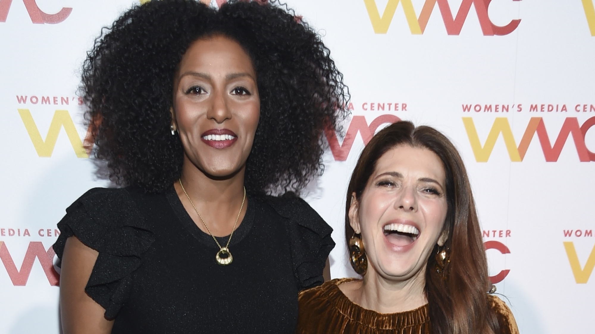 Actresses Sarah Jones, left, and Marisa Tomei attend The Women's Media Center 2017 Women's Media Awards at Capitale on Thursday, Oct. 26, 2017, in New York. (Photo by Evan Agostini/Invision/AP)