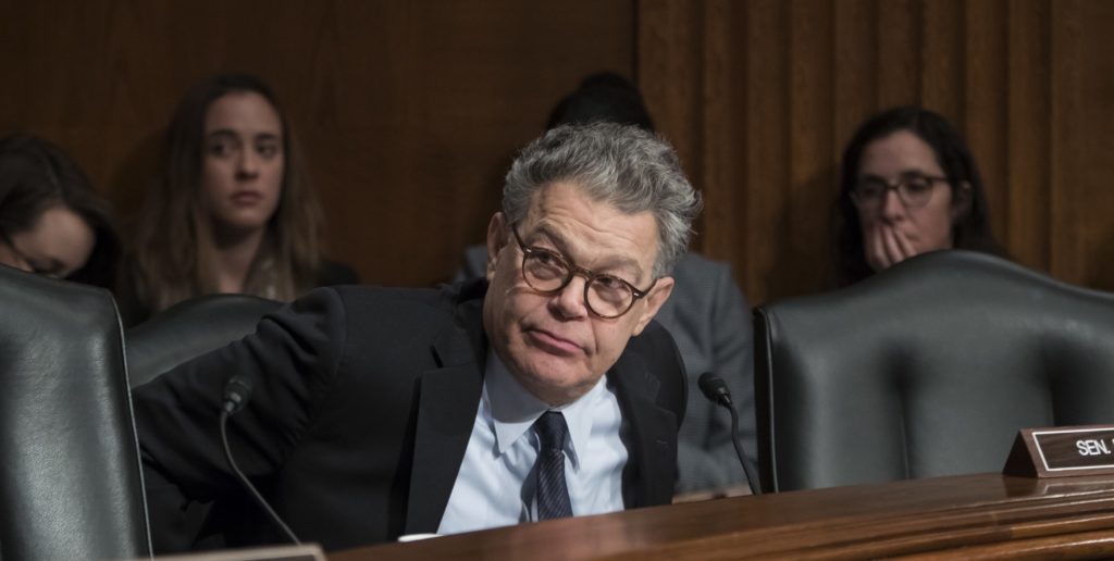 Sen. Al Franken, D-Minn., who said last week he'll step down in the coming weeks due to mounting allegations of sexual misconduct, attends a hearing of the Senate Health, Education, Labor, and Pensions Committee, on Capitol Hill in Washington, Tuesday, Dec. 12, 2017. (AP Photo/J. Scott Applewhite)