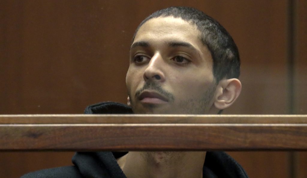 Tyler Barriss appears for an extradition hearing at Los Angeles Superior Court on Wednesday, Jan. 3, 2018, in Los Angeles. Barriss, accused of making a hoax emergency call that led to the fatal police shooting of a Kansas man, told a judge Wednesday he would not fight efforts to send him to Wichita to face charges. (Irfan Khan /Los Angeles Times via AP, Pool)