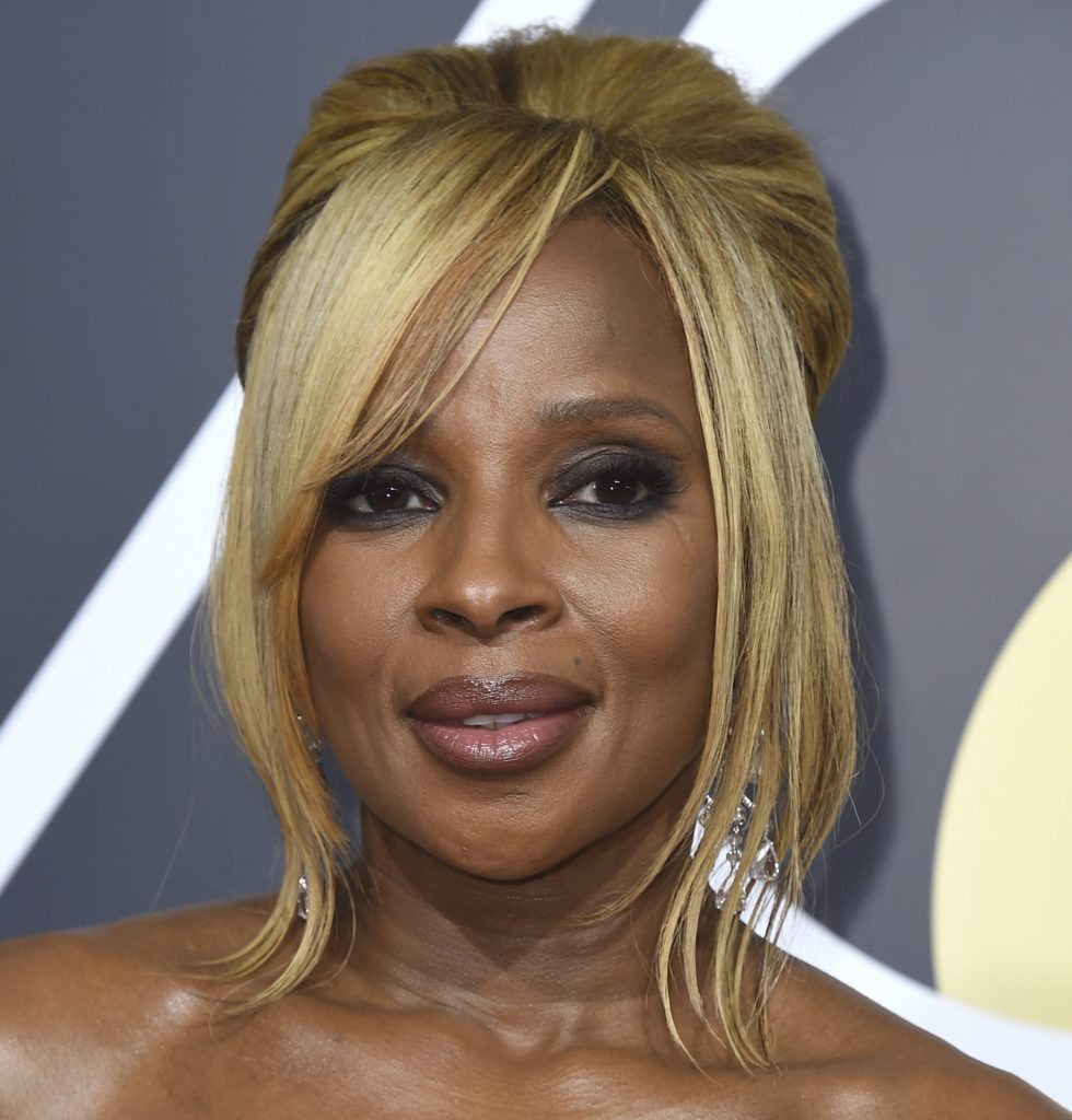 Mary J. Blige arrives at the 75th annual Golden Globe Awards at the Beverly Hilton Hotel on Sunday, Jan. 7, 2018, in Beverly Hills, Calif. (Photo by Jordan Strauss/Invision/AP)