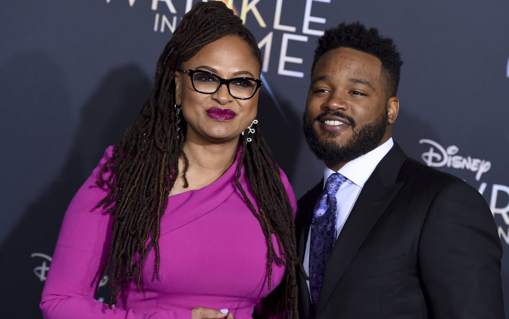 Ava DuVernay, left, and Ryan Coogler arrive at the world premiere of "A Wrinkle in Time" at the El Capitan Theatre on Monday, Feb. 26, 2018, in Los Angeles. (Photo by Jordan Strauss/Invision/AP)