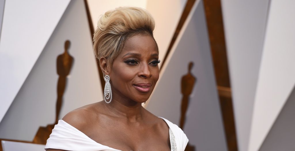 Mary J. Blige arrives at the Oscars on Sunday, March 4, 2018, at the Dolby Theatre in Los Angeles. (Photo by Jordan Strauss/Invision/AP)