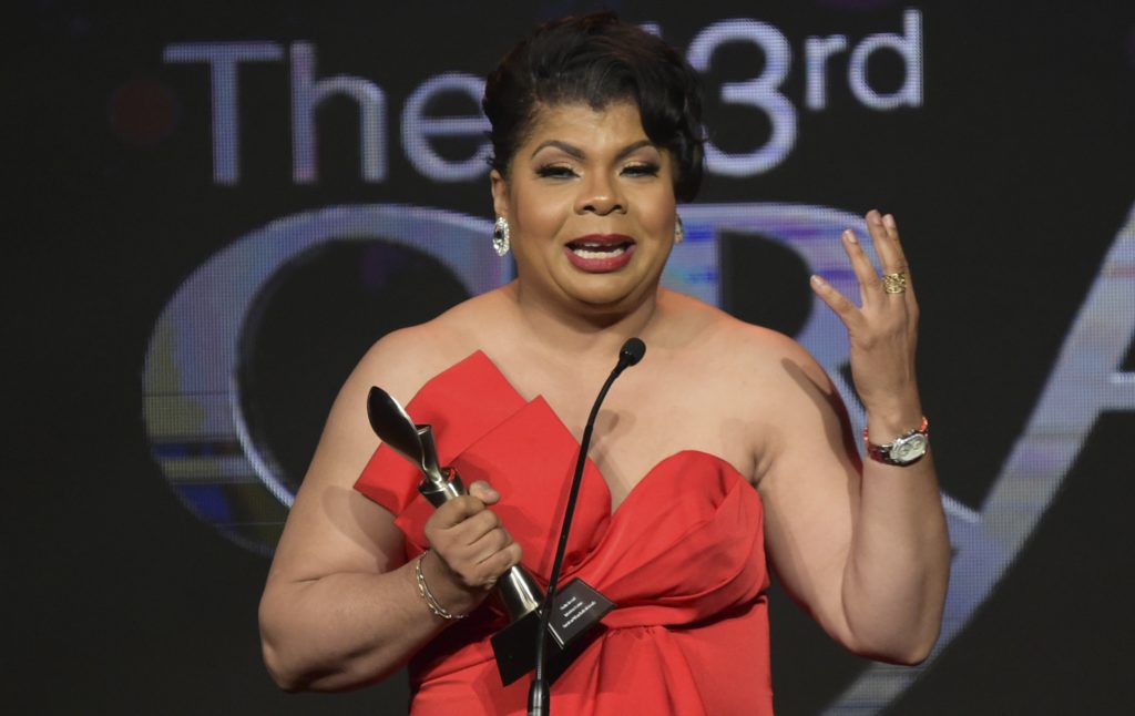 April Ryan accepts the interview feature - national award for "On The Record" at the 43rd annual Gracie Awards at the Beverly Wilshire Hotel on Tuesday, May 22, 2018, in Beverly Hills, Calif. (Photo by Richard Shotwell/Invision/AP)