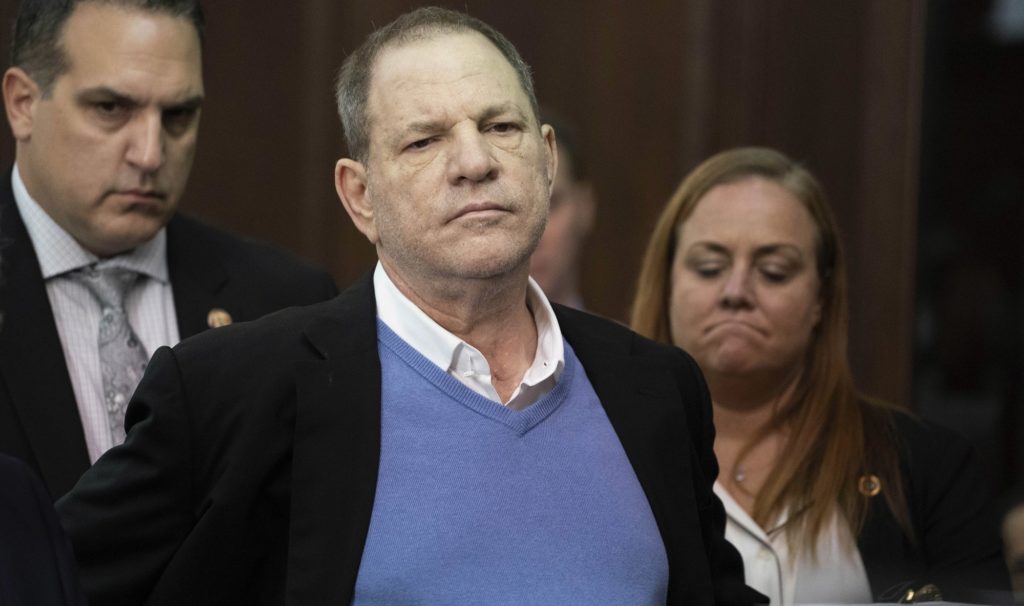 FILE - In this May 25, 2018 file photo, Harvey Weinstein listens during a court proceeding in New York. Weinstein won't testify before the New York grand jury that's weighing whether to indict him on rape and other sex charges. A statement issued through a spokesman Wednesday, May 30, says Weinstein's lawyers decided there wasn't enough time to prepare him to testify. They say he learned the specific charges and the accusers' identities only after turning himself in Friday, with a deadline set for Wednesday afternoon to testify or not.  (Steven Hirsch/New York Post via AP, Pool)