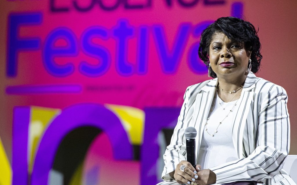 April Ryan seen at the 2018 Essence Festival at the Ernest N. Morial Convention Center on Saturday, July 7, 2018, in New Orleans. (Photo by Amy Harris/Invision/AP)