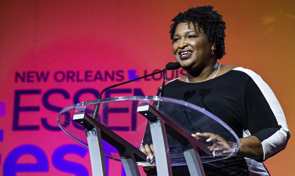 Democratic candidate for Georgia Governor Stacey Abrams seen at the 2018 Essence Festival at the Ernest N. Morial Convention Center on Saturday, July 7, 2018, in New Orleans. (Photo by Amy Harris/Invision/AP)