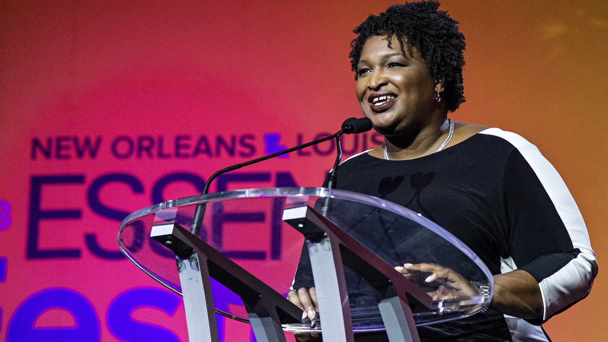 Democratic candidate for Georgia Governor Stacey Abrams seen at the 2018 Essence Festival at the Ernest N. Morial Convention Center on Saturday, July 7, 2018, in New Orleans. (Photo by Amy Harris/Invision/AP)