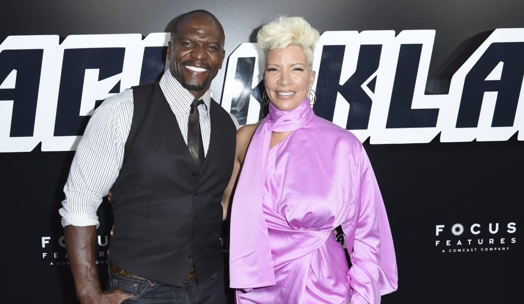 Terry Crews, left, and Rebecca King-Crews arrive at the premiere of "BlacKkKlansman" on Wednesday, Aug. 8, 2018, at the Samuel Goldwyn Theater in Beverly Hills, Calif. (Photo by Richard Shotwell/Invision/AP)