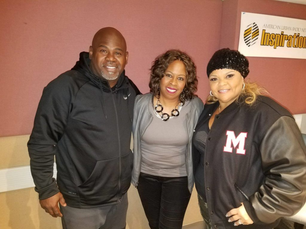 Neicy Tribbett welcomes David and Tamela Mann to the AURN Inspirational studio