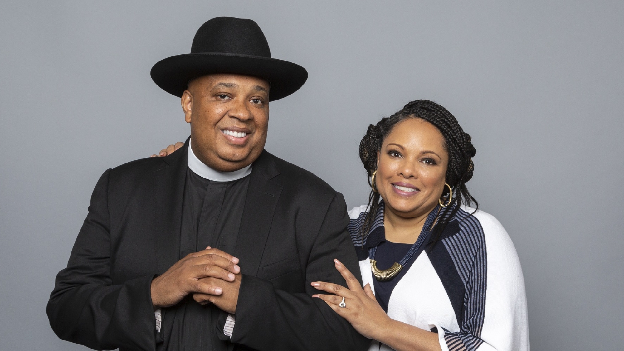 Joseph Simmons, left, and Justine Simmons, cast members of the Netflix series "All About The Washingtons" pose for a photo during the Netflix portrait session at the Television Critics Association Summer Press Tour at The Beverly Hilton hotel on Sunday, July 29, 2018, in Beverly Hills, Calif. (Photo by Willy Sanjuan/Invision/AP)
