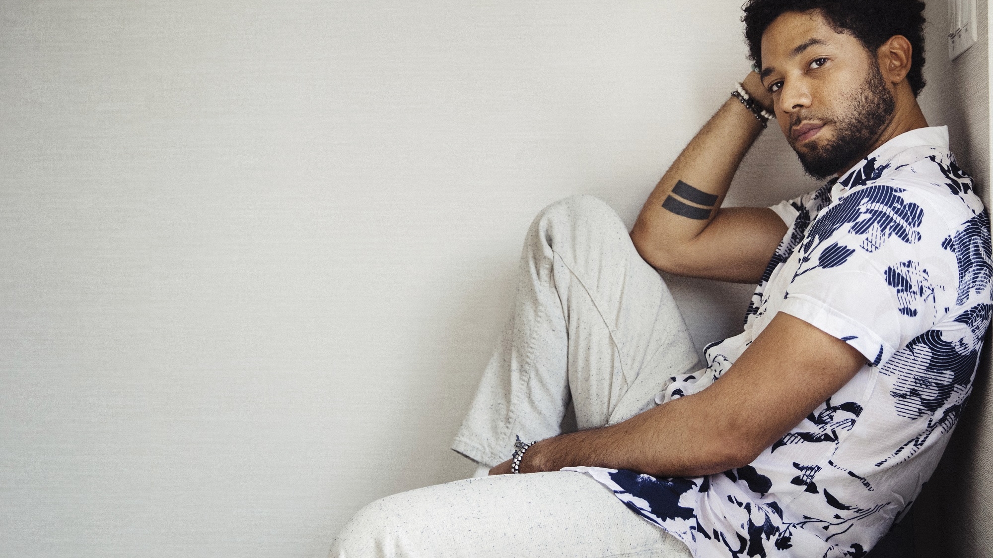 Actor-singer Jussie Smollett, from the Fox series, "Empire," poses for a portrait on Tuesday, March 6, 2018, in New York. (Photo by Victoria Will/Invision/AP)