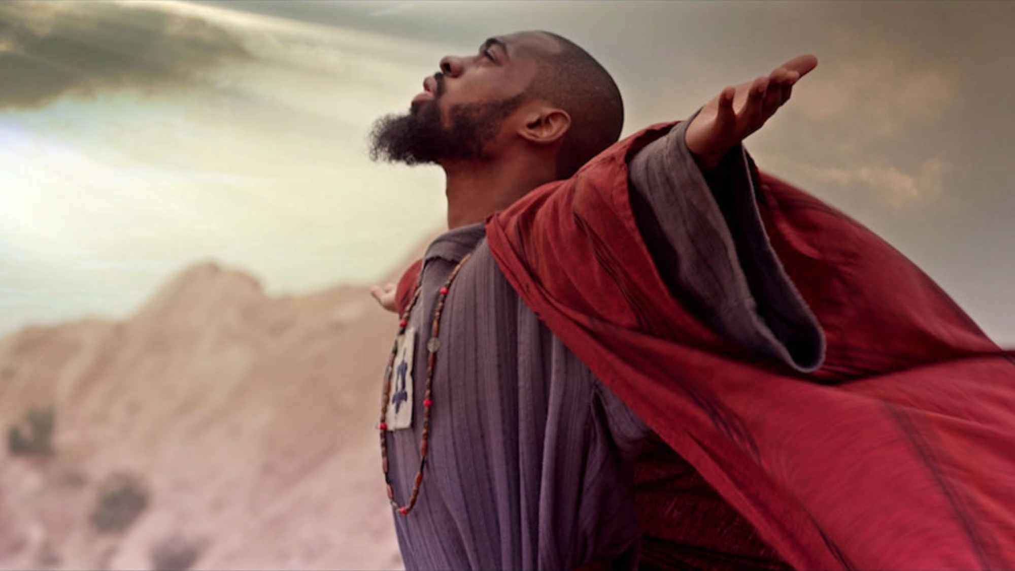 Mali Music as Jesus in a scene from the new film “Revival!” Photo courtesy of TriCoast Worldwide