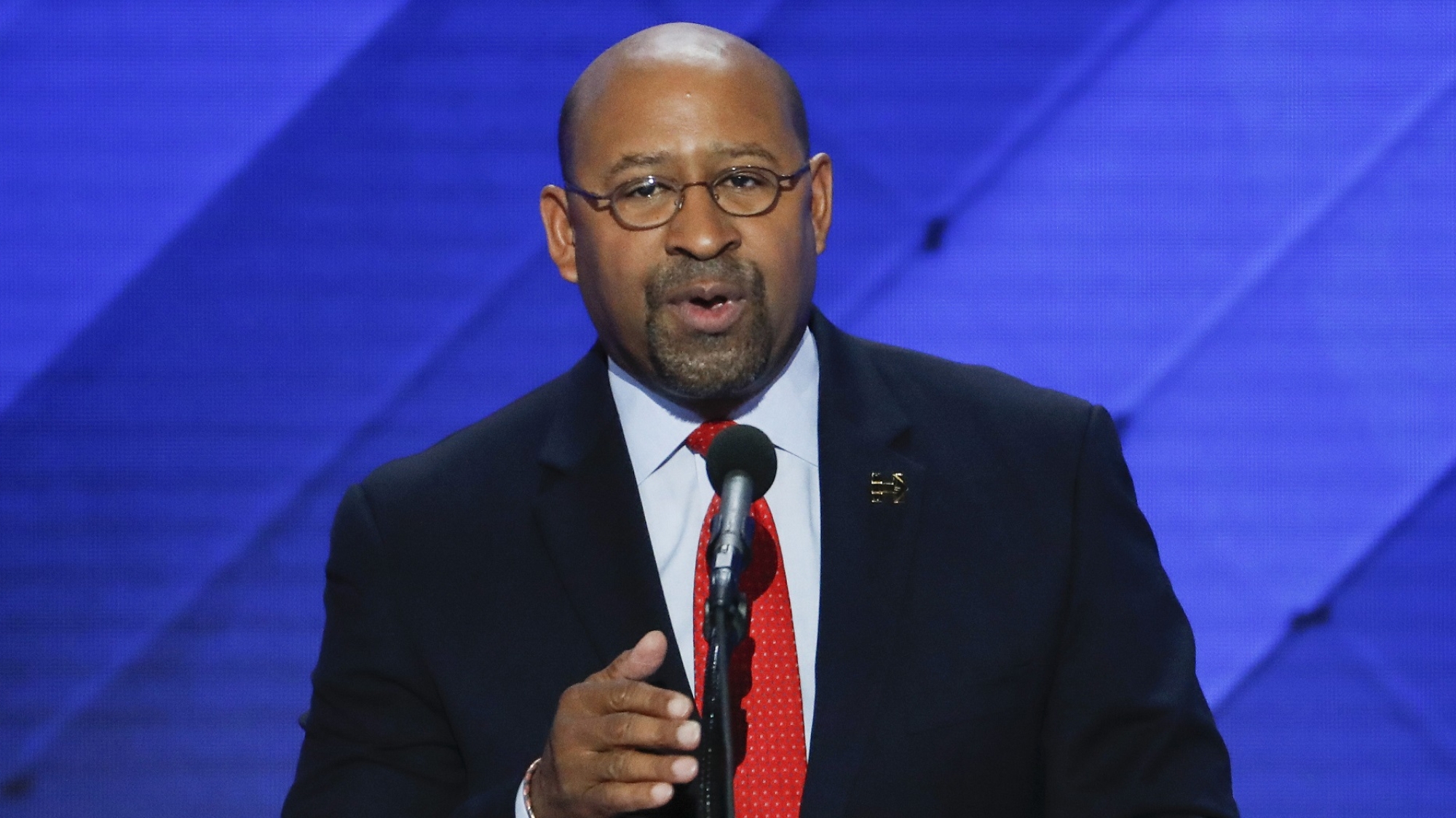 Former Philadelphia Mayor Michael Nutter speaks during the final day of the Democratic National Convention in Philadelphia , Thursday, July 28, 2016. (AP Photo/J. Scott Applewhite)