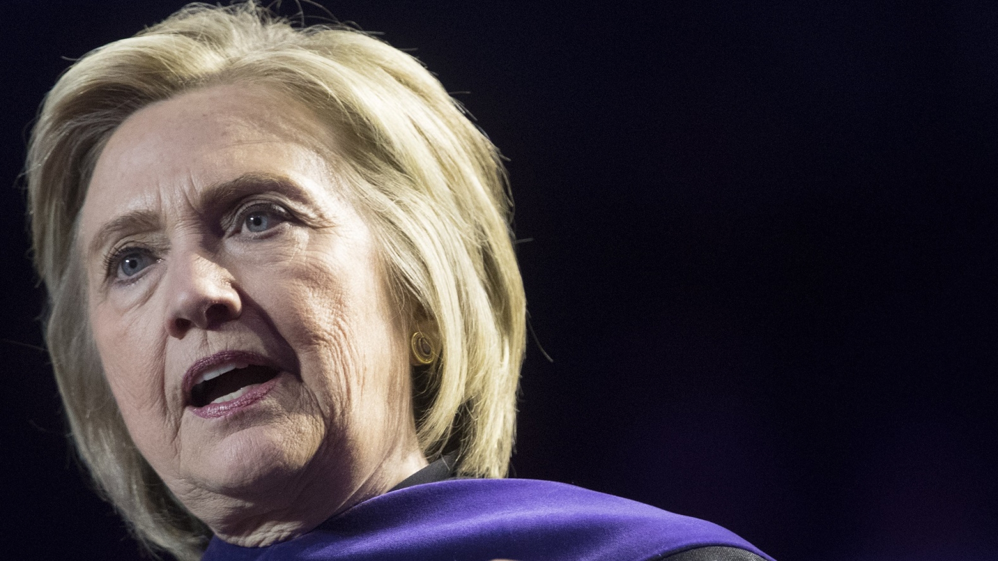 Former Secretary of State Hillary Clinton delivers Hunter College's commencement address, Wednesday, May 29, 2019, in New York. (AP Photo/Mary Altaffer)