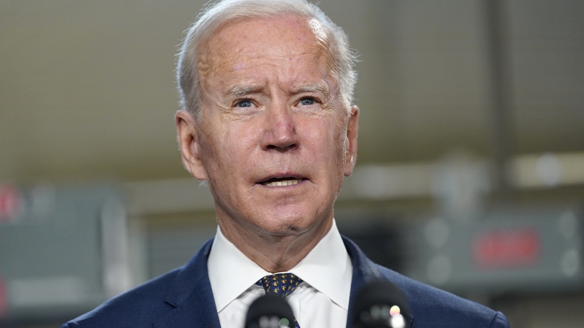 President Joe Biden speaks at Tidewater Community College, Monday, May 3, 2021, in Portsmouth, Va. Biden and the first lady are in coastal Virginia to promote his plans to increase spending on education and children, part of his $1.8 trillion families proposal announced last week. (AP Photo/Evan Vucci)