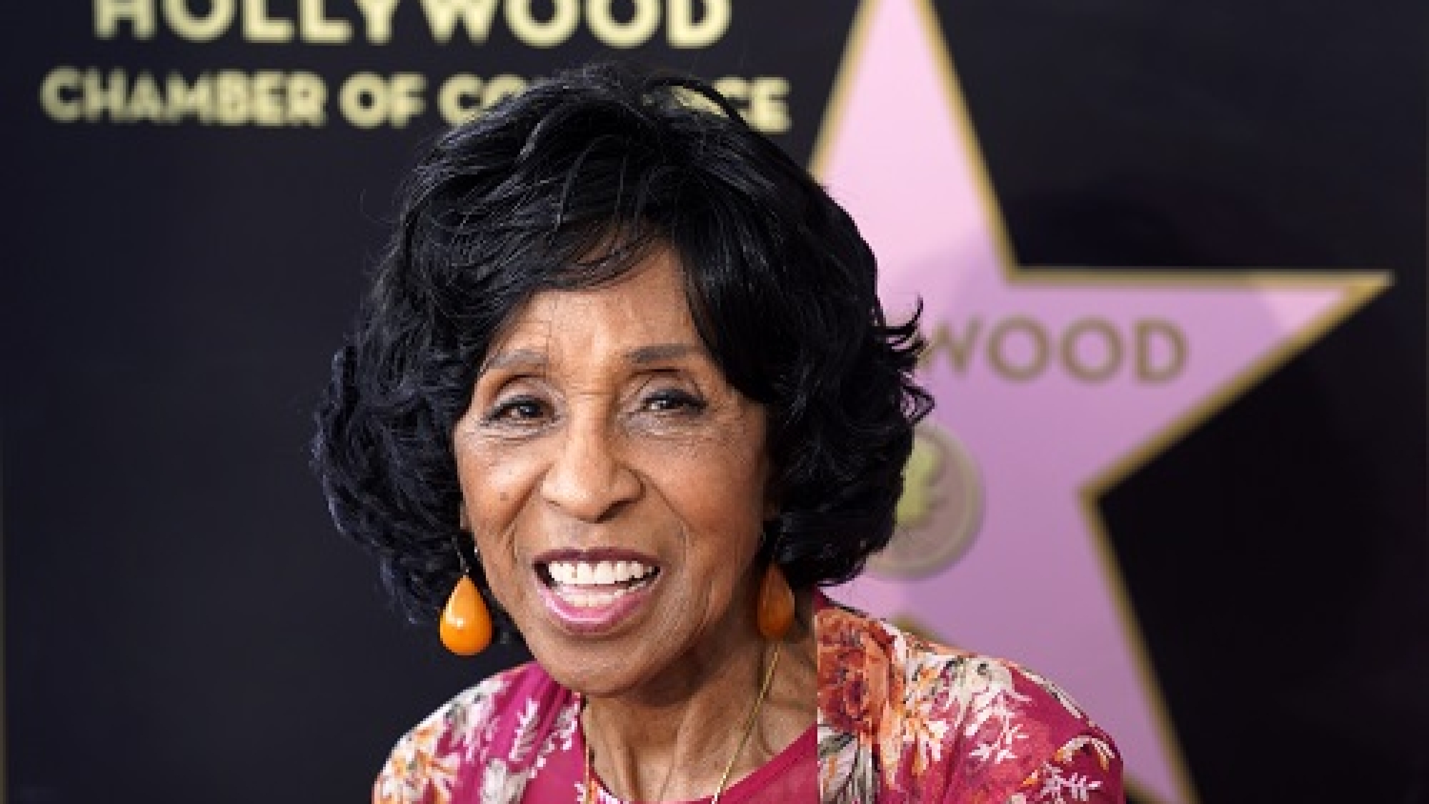 Actress Marla Gibbs poses at a Hollywood Walk of Fame ceremony for her, Tuesday, July 20, 2021, in Los Angeles. (AP Photo/Chris Pizzello)