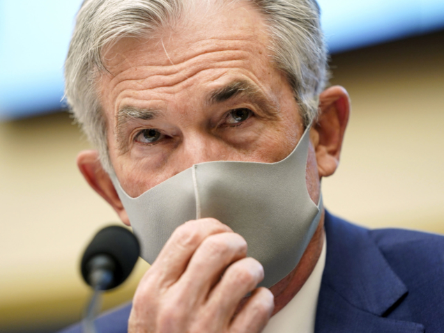 Federal Reserve Chair Jerome Powell testifies during a House Financial Services Committee hearing about the government’s emergency aid to the economy in response to the coronavirus on Capitol Hill in Washington on Tuesday, Sept. 22, 2020. (Joshua Roberts/Pool via AP)