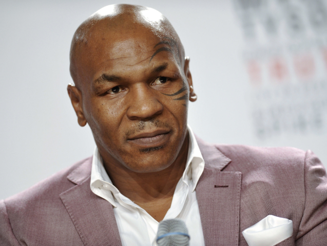 Former heavyweight boxer Mike Tyson announces "Mike Tyson: Undisputed Truth" a one man show on Broadway Monday June 18, 2012 in New York. (Photo by Evan Agostini/Invision/AP)