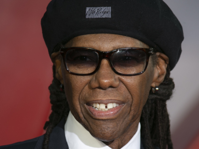 Nile Rodgers poses for photographers upon arrival for the World premiere of the film 'No Time To Die', in London Tuesday, Sept. 28, 2021. (Photo by Joel C Ryan/Invision/AP)
