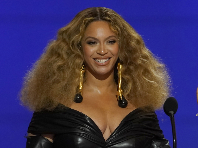 FILE - Beyonce appears at the 63rd annual Grammy Awards in Los Angeles on March 14, 2021. Beyoncé has revealed the title and release date for her next album, with the 16-track “Renaissance” set to drop on July 29 (AP Photo/Chris Pizzello, File)