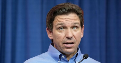 Florida Gov. Ron DeSantis speaks during a fundraising picnic on May 13, 2023, in Sioux Center, Iowa.